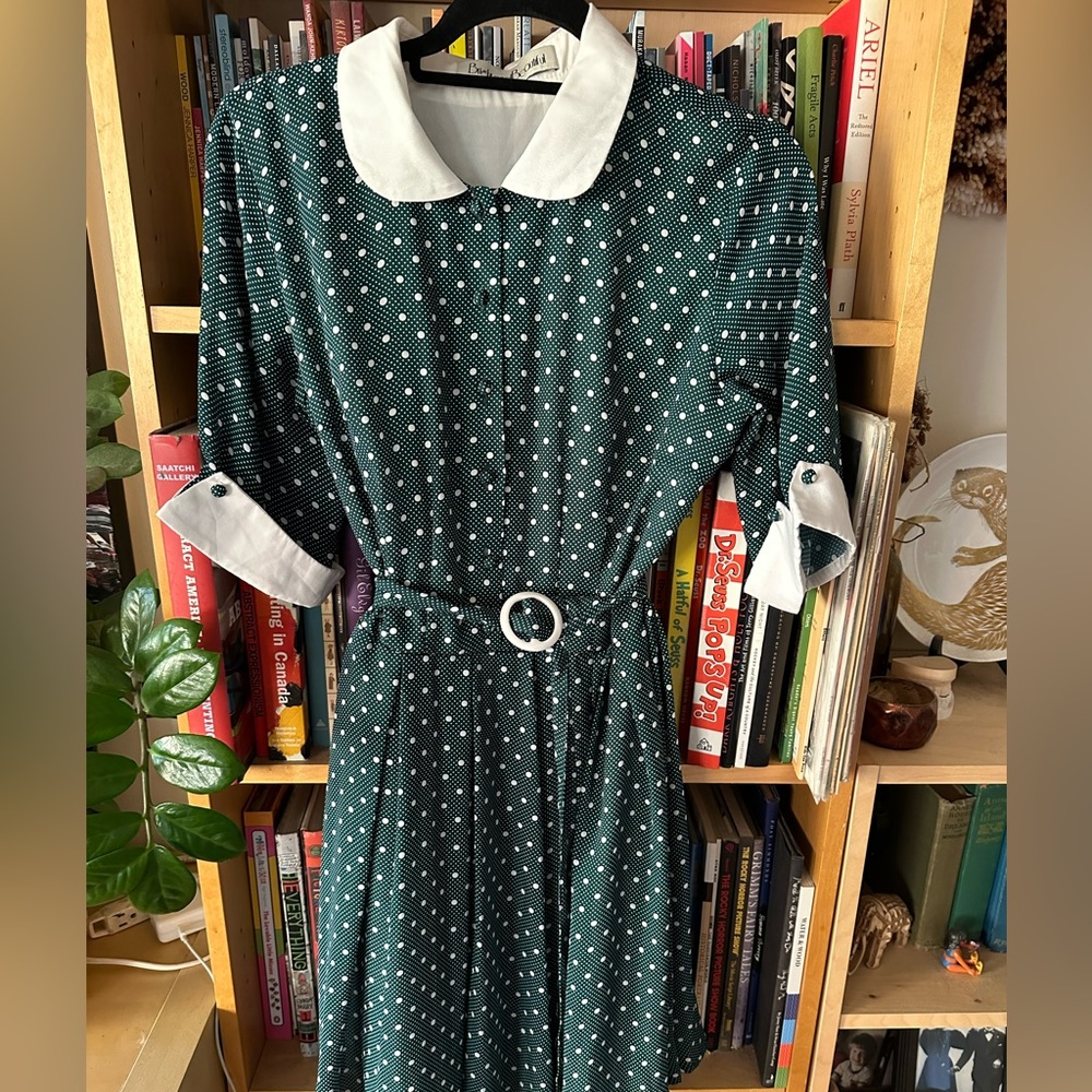 Polka dot collared dress